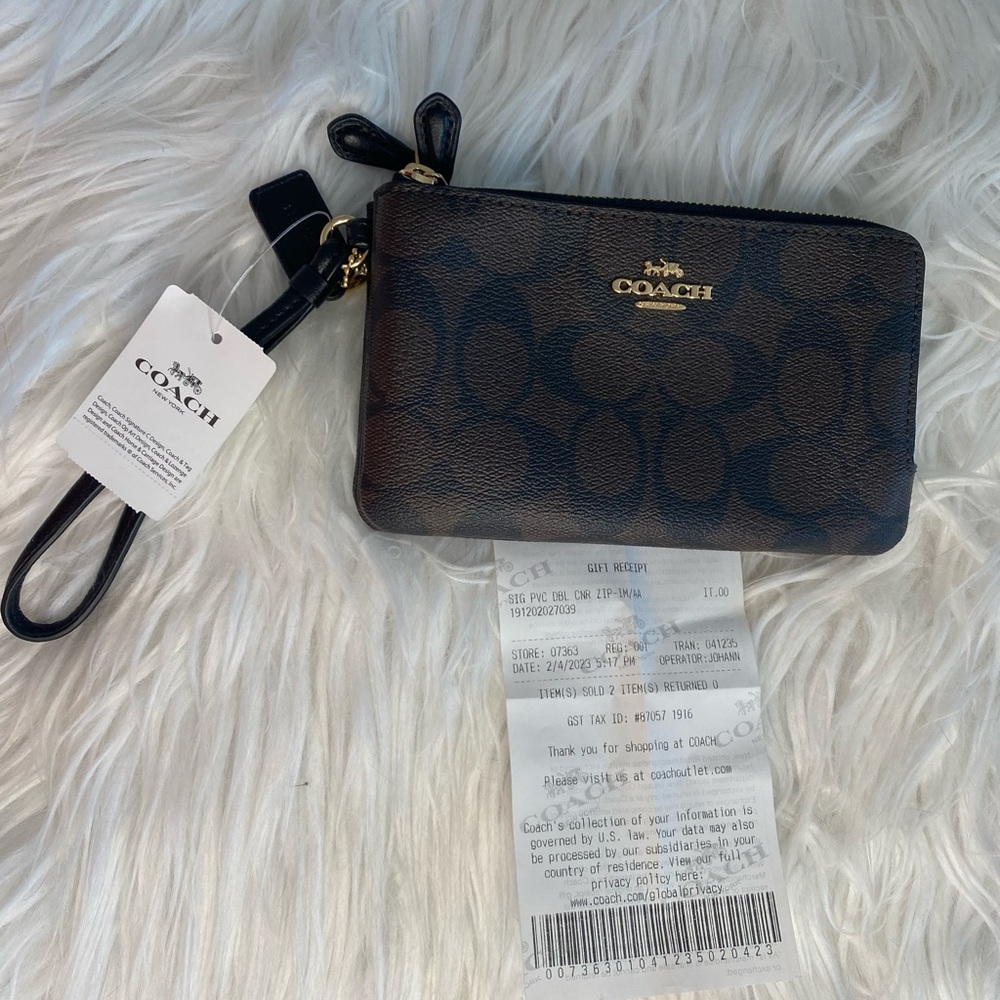 Coach Wristlet Double Zip
